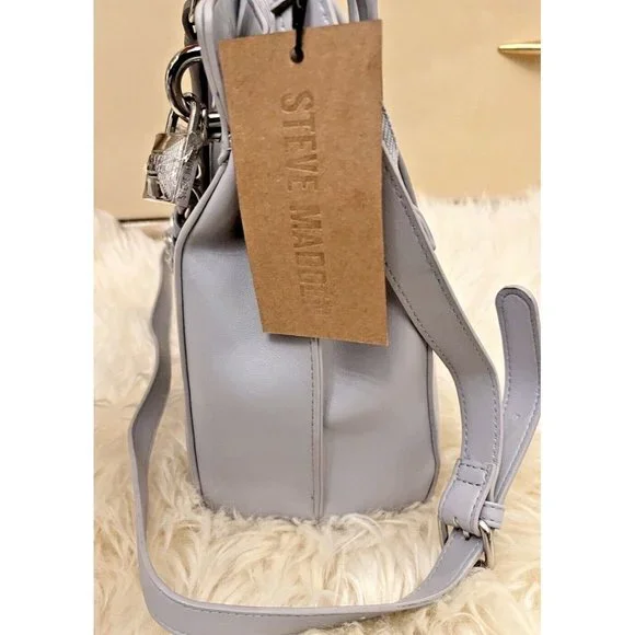 NWT STEVE MADDEN BLISHA SATCHEL CROSSBODY HAND BAG FOG TIK TOK VIRAL TRENDY - Picture 3 of 7